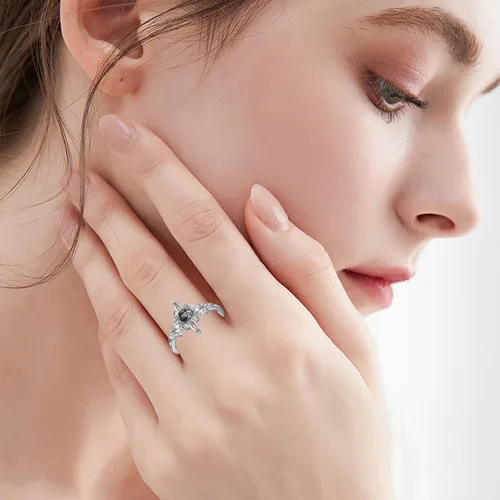 Miniatura 2 de YAFEINI Anillo de nudo de bruja de plata de ley 925, anillo de nudo de trinidad celta, joyería de nudo de bruja para mujer