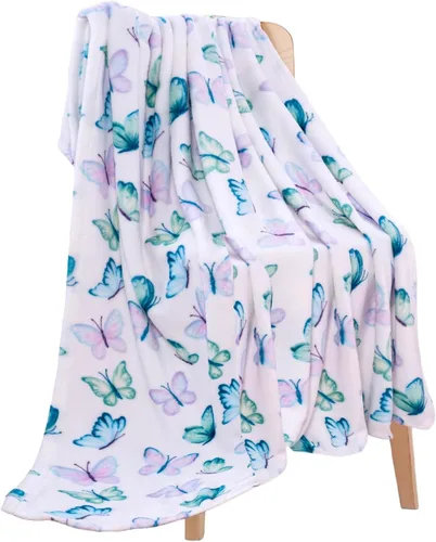 Miniatura 13 de Manta de forro polar suave para primavera de niñas y niños: bebés, pollitos, pájaros, flores en suave y acogedor amarillo, verde, rosa sobre fondo