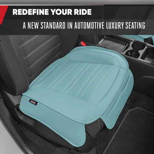Miniatura 3 de Motor Trend Fundas de asiento para automóviles, camiones, SUV, paquete de 2 fundas de asiento de automóvil acolchadas de piel sintética color menta