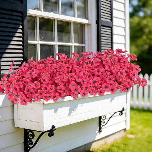 Miniatura 10 de AmyHomie 16 paquetes de flores artificiales de eucalipto negro para exteriores, resistentes a los rayos UV, flores sintéticas que no se decoloran
