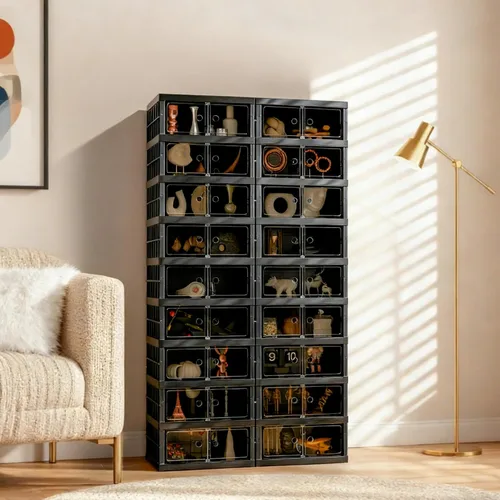 Miniatura 10 de Organizador de Zapatos Plegable Caja de Almacenamiento, Estante de Zapatos Plegable Portátil Extra Grande para Closet, Caja de Almacenamiento