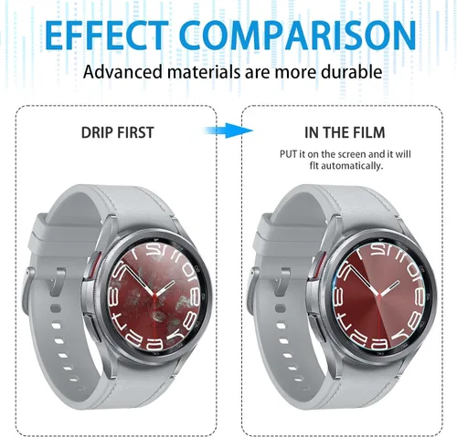 Miniatura 3 de Suoman 4-Pack para Samsung Galaxy Watch 6 Classic 43mm Protector de pantalla, [Antiarañazos] 2.5D 9H Película protectora de vidrio templado