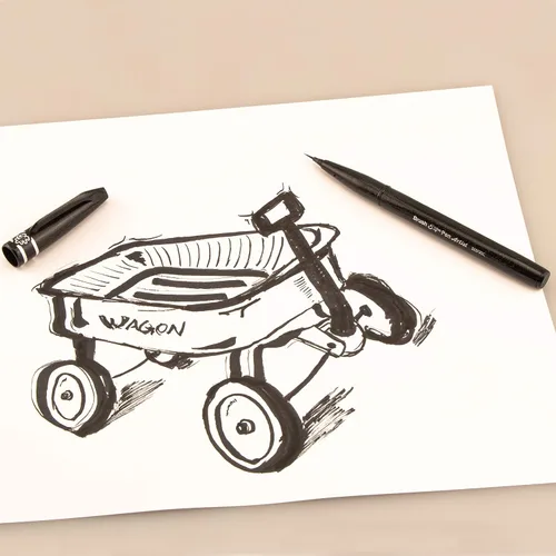 Miniatura 5 de Pentel Arts Sign Pen Micro Brush Gold & Silver Ink, paquete de 2 (SESF30BPXZ)