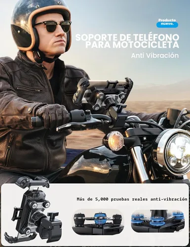 Miniatura 6 de JOYROOM Soporte de teléfono para motocicleta - [Amortiguador de vibración dual] Soporte de teléfono antigolpes de 150 mph para motocicleta