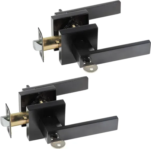 Miniatura 11 de VEVOR Pomo de puerta de entrada con llave, perilla de puerta de níquel satinado con bola redonda, exterior con llave y cerradura de giro de pulgar