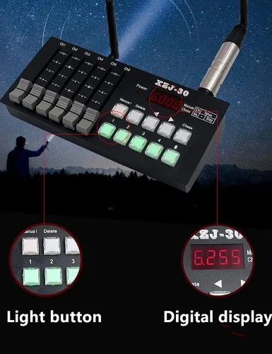 Miniatura 3 de Mini regulador programable 30CH de DMX512 con pilas 8-10hours para la iluminación de la etapa
