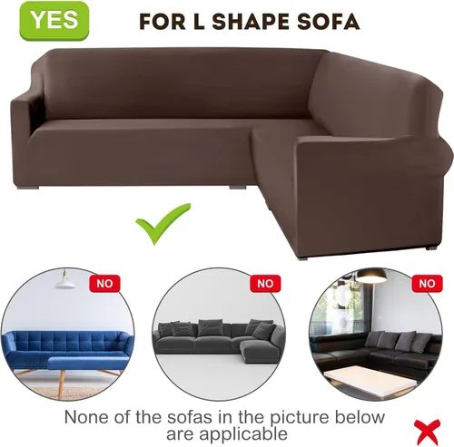 Miniatura 2 de Funda de sofá modular en forma de L, fundas suaves y elásticas, protector de muebles seccionales para mascotas, se adapta bien, antideslizante