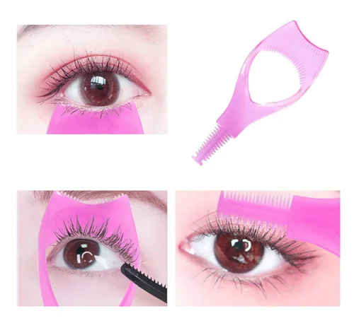 Miniatura 6 de 2 unids máscara escudo maquillaje pestañas herramienta superior inferior pestañas protector aplicador guía ayudante con peine de pestañas