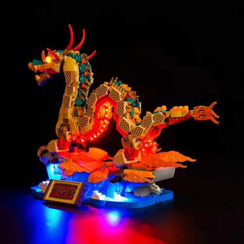 Miniatura 3 de VONADO Kit de luz LED compatible con LEGO 80112 Auspicious Dragon para adultos (solo luces, modelo no incluido)