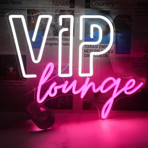 Miniatura 8 de Horseneon VIP Lounge - Letreros de neón para decoración de pared, letreros de luces de neón VIP para decoración de habitación, letrero de luz LED