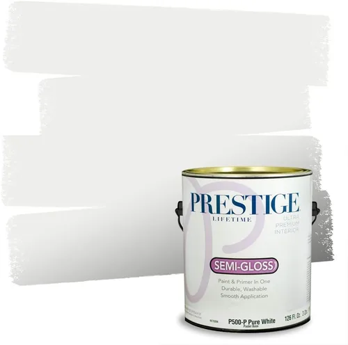 Miniatura 62 de Prestige Paints - Pintura y sellador 2 en 1 para exteriores, 1 galón, plana, similar a Sherwin Williams Snowfall, P100-P-SW6000