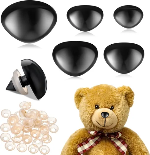 Chengu 100 piezas de nariz de plástico de seguridad animal para nariz de juguete de ganchillo con arandelas de 0.591 in, 0.709 in, 22, 24, 30, para