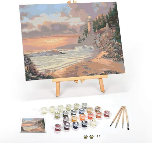 Miniatura 20 de Ledgebay Kit de Pintura por Números DIY para Adultos con Lienzo Enmarcado, de Principiante a Avanzado, los Kits Incluyen Juego de Pintura Acrílica