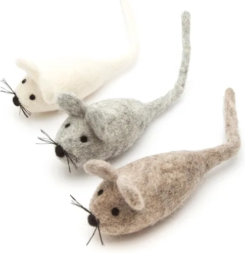Miniatura 13 de Glaciart One Juguete de lana con emoji para gatos, 5 piezas con hierba gatera, enriquecimiento suave y mullido, juguete para gatos de fieltro 100%
