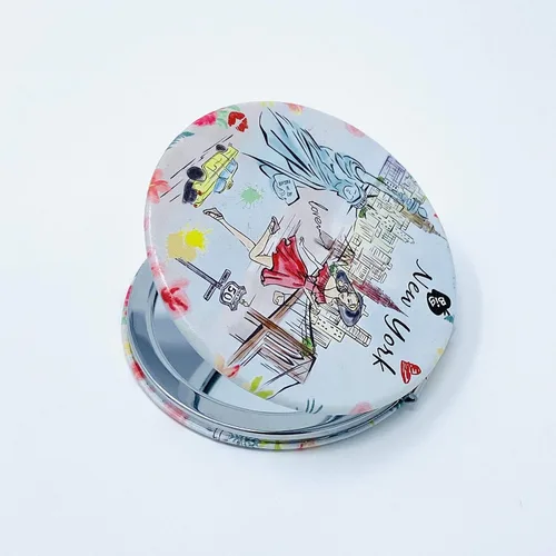 Miniatura 2 de Las niñas y las mujeres moda elegante recuerdo de Nueva York espejo de viaje redondo espejo de mano maquillaje cosmético espejo compacto Jmr-270802b
