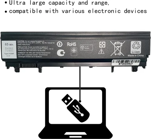 Miniatura 3 de Hubei VV0NF 0M7T5F 0K8HC 1N9C0 7W6K0 F49WX NVWGM CXF66 WGCW6 N5YH9 Reemplazo de batería para portátil Dell Latitude E5540 E5440 0M7T5F F49WX NVWGM
