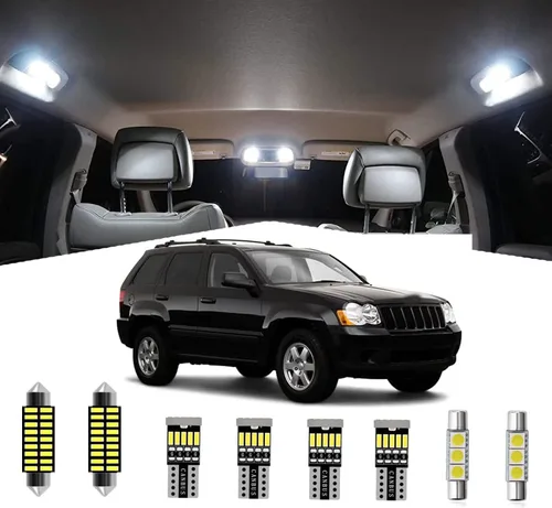 AWALITED Kit de 14 luces LED para interiores Grand Cherokee superbrillantes, bombillas de repuesto para Jeep Grand Cherokee 1999-2010, todos los