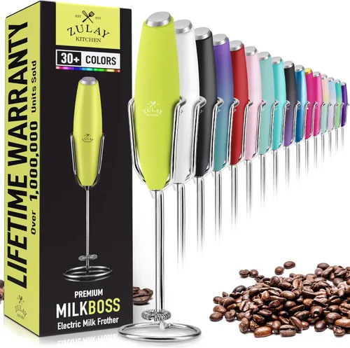 Miniatura 19 de Varita de espumador de leche mini y potente – Potente espumador de café de mano, mezclador de bebidas operado con batería – Tamaño de bolsillo Azul