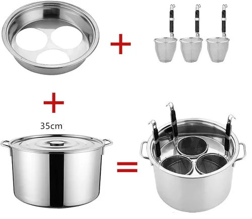 Miniatura 6 de UTOYA Stainess - Olla de acero para pasta con insertos, olla de cocina con divisor y colador, olla de inducción resistente, inducción, cerámica