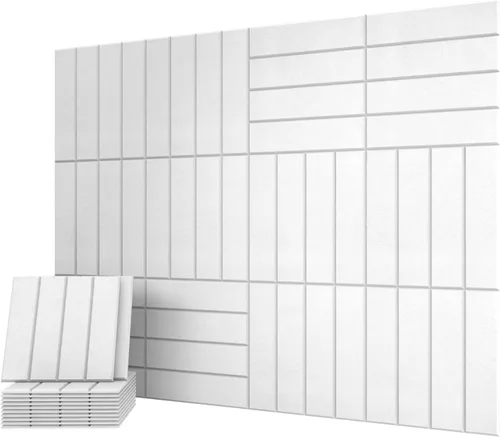Miniatura 17 de UMIACOUSTICS 6 Piezas 47.2 x 23.6 Pulgadas Panel Acústico, Panel Decorativo de Pared Absorbente de Sonido para Oficina, Cine en Casa, Estudio, Nogal