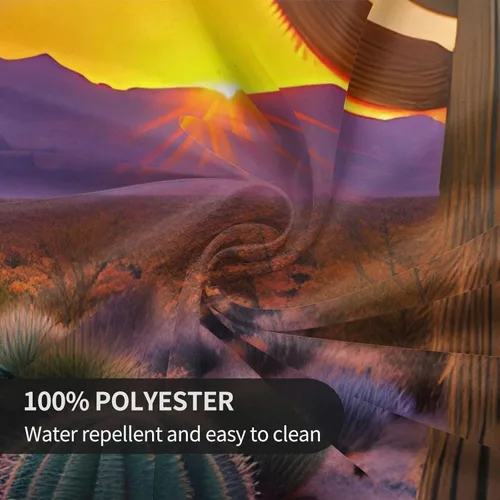 Miniatura 8 de Mantel decorativo redondo Cactus Desert Sunsets: transforma tus mesas de comedor y café con nuestro exuberante acento de lino