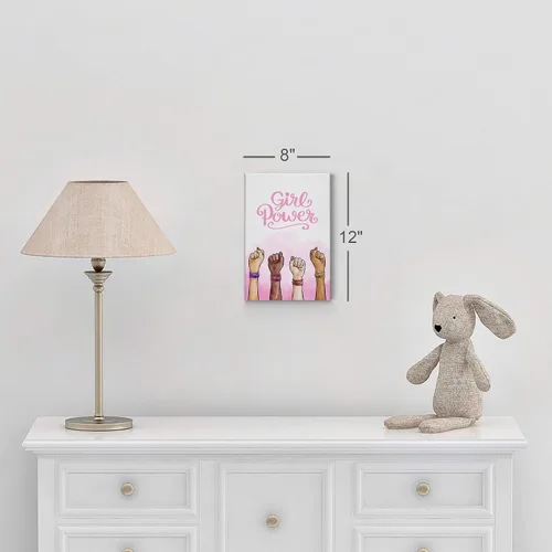 Miniatura 4 de Smile Art Design Girl Power Cita, Diversity Kids Gilrs, impresión de lienzo blanco y negro, decoración de la habitación de los niños, decoración