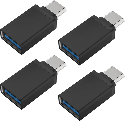 Adaptador USB C a USB 3.0, paquete de 4 adaptadores USB C a A macho a hembra compatibles con MacBook 2018 2017 2016, Samsung Galaxy Note 8, Galaxy