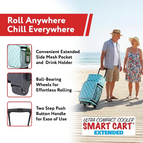 Miniatura 4 de dbest products - Nevera tipo carrito inteligente ultra compacta extendida, con aislamiento, con plataforma trasera, plegable, para barbacoa, playa