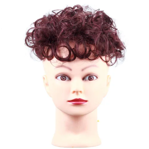 Miniatura 4 de Peluca de pelo corto y rizado con clip en base ahuecada para mujer, color negro y marrón