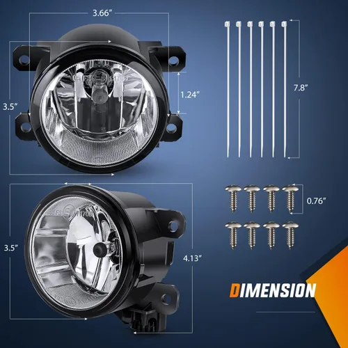 Miniatura 6 de Nilight Conjunto de luces antiniebla Compatible con 2013 2014 2015 2016 2017 2018 2019 2020 Honda City CRV CRZ Civic Crosstour Ram Promaster Jeep