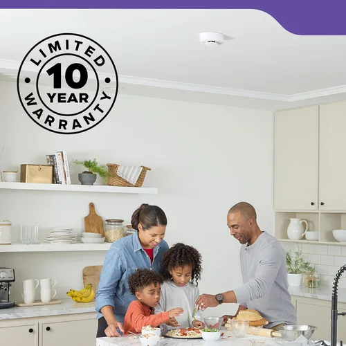 Miniatura 12 de Kidde Detector de humo y monóxido de carbono cableado, batería de reserva de 10 años, indicadores de luz de advertencia LED interconectables, 30CUA10