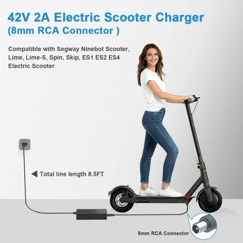 Miniatura 2 de Cargador de scooter eléctrico de 42V 2A adecuado para cargador de pájaro y lima, traje para pájaro, salto, lima, lima, S, Skip, Spin Xiaomi M365