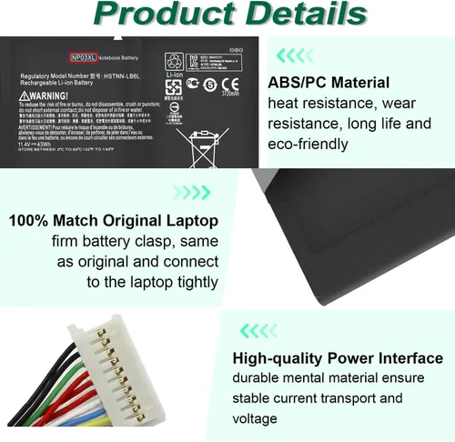 Miniatura 4 de 43Wh NP03XL 761230-005 Batería para HP Envy X360 15-U011DX 15-U010DX 15-U110DX 15T-U100 15T-U200 15T-U300 15-U111DX 15-U4-U4 83CL 100C 5-U493CL
