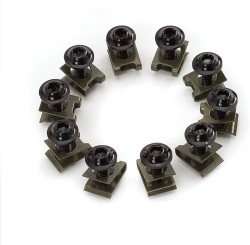 30 unids M6 0.236 in motocicleta carenado cuerpo tornillo tornillo spire velocidad sujetador tuerca ajuste para S1000RR CBR1000RR Ninja ZX10R Negro
