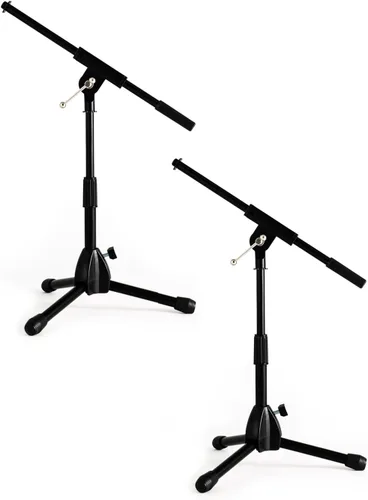 Miniatura 8 de Stage Rocker Soporte de micrófono de trípode plegable de bajo perfil con boom - Altura que se extiende de 9.6'' a 16.9'', con brazo telescópico