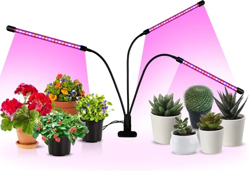 Miniatura 26 de iPower - Lámpara LED de crecimiento con espectro completo para plantas de interior, cuello de cisne ajustable, 2/3 modos de luz y 5/10 niveles rojo