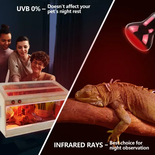 Miniatura 3 de LUCKY HERP Lámpara de Calor Infrarroja 50W Paquete de 2, Bombillas de Luz de Punto de Sol para Reptiles y Anfibios, Bombillas de Lámpara de Calor