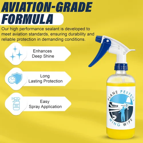 Miniatura 3 de Plane Perfect Wing Wipe Sellador en aerosol de detalle rápido – Cera hidrofóbica de grado aeronáutico con protección UV – Brillo nano Spec de larga