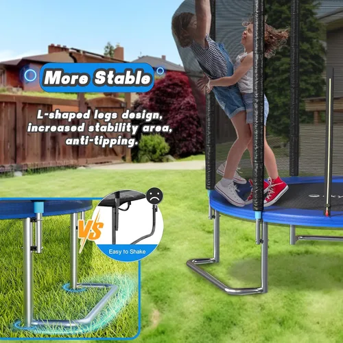 Miniatura 3 de SkyBound Trampolín para exteriores de 6 pies, 12 pies y 14 pies con recinto de red, trampolines recreativos para niños y adultos, patas