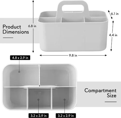 Miniatura 3 de Tiawudi Paquete de 2 Organizadores Caddy con Asa, Caddy de Plástico Portátil, Organización de Almacenamiento para Limpieza, Baño, Maquillaje, Arte