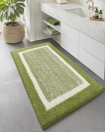 Miniatura 16 de Color&Geometry - Tapete, alfombra para baño Gris Blanco