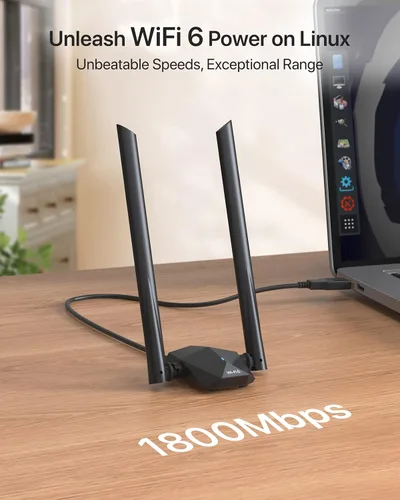 Miniatura 2 de BrosTrend AX1800 USB WiFi 6 Linux, adaptador WiFi compatible con Linux para PC, Raspberry Pi 2+, soporta Ubuntu, menta, Debian, Kubuntu, Mate