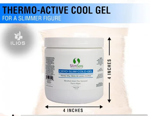 Miniatura 2 de SlimSpa Cyro-Slim Gel frío – Solución de gel criogénico reafirmante y tensora de la piel con mentol y té verde – Apunta la celulitis en la barriga