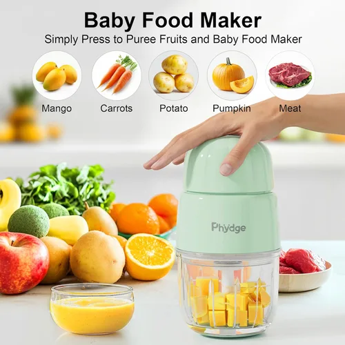 Miniatura 2 de Fabricante de Comida para Bebés, Licuadora Verde de Comida para Bebés, Fabricante de Puré de Comida para Bebés de 10 oz, Procesador de Alimentos