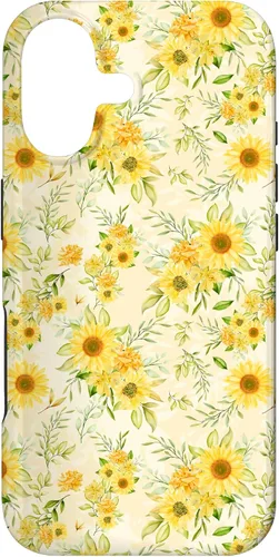 Miniatura 32 de Cute Sunflower Pattern Yellow Pastel Flower Case for iPhone 16