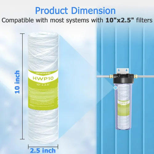 Miniatura 4 de Cartucho de filtro de agua de 20 micrones para toda la casa, filtros de sedimentos para heridas de cuerda para agua de pozo, reemplazo universal