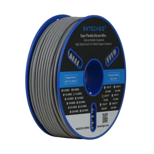 Miniatura 22 de BNTECHGO Carrete de alambre de silicona calibre 12, 50 pies, color marrón, flexible, 12 AWG, alambre de cobre estañado trenzado