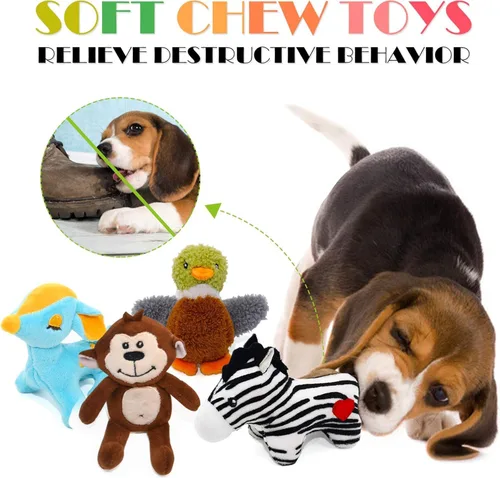 Miniatura 5 de SHARLOVY Juguetes chirriantes para perros pequeños, juguete de peluche para cachorros, lindo juguete masticable para cachorros para la dentición