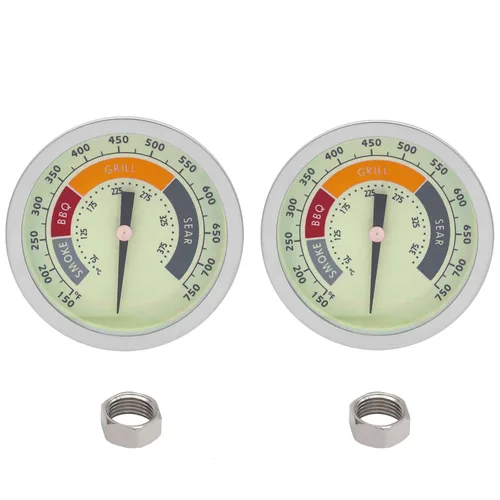 Miniatura 8 de Medidor de termómetro luminoso para barbacoa de 3 1/8 pulgadas para ahumadores CharBroil Oklahoma Joe's, Weber, Royal Gourmet, Char-Griller