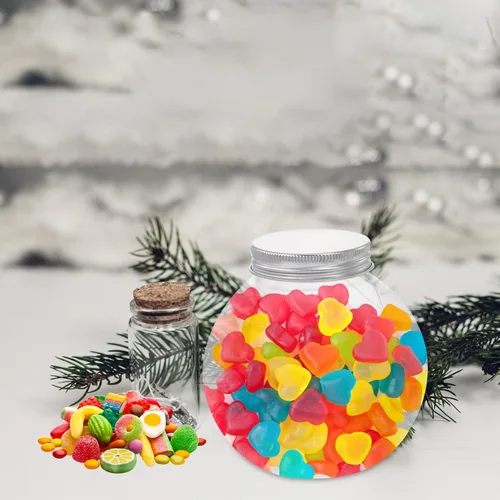 Miniatura 9 de MAGICLULU Tarro de plástico esférico para caramelos, 5 unidades, con forma de globo, botella redonda transparente para almacenamiento de aperitivos